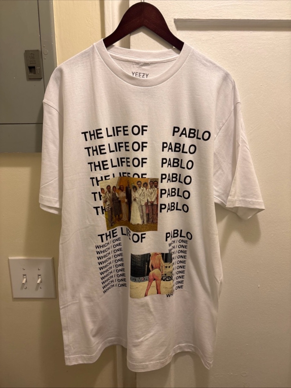 Men’s Yeezy White Graphic 'The Life of Pablo' size XL